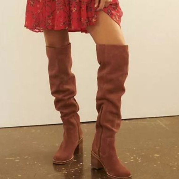 Seychelles Cognac Brown Suede Over the Knee Boot size New in